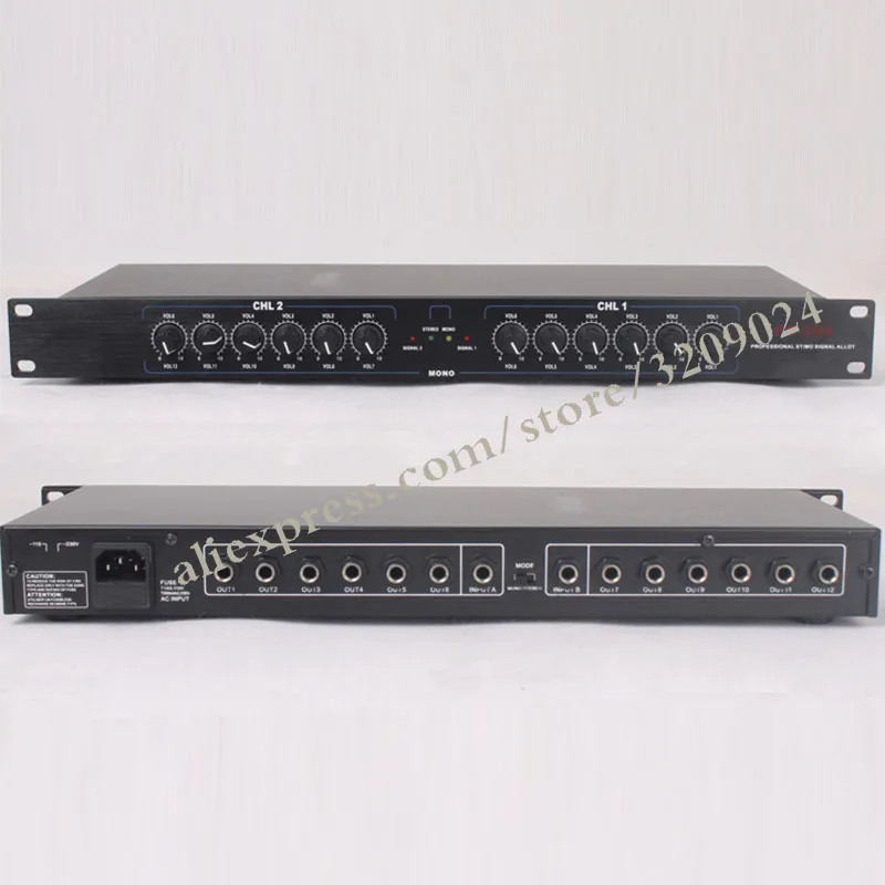 

Professional 12 Channel Splitter Audio Signal Splitter Audio Signal Splitter Microphone Amplifier Splitter