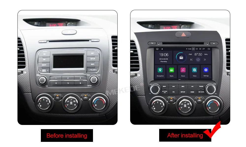 Android 9,0 4+ 64G Автомобильный Радио dvd-плеер мультимедиа для Kia CERATO K3 FORTE 2013- с gps навигацией wifi BT RDS