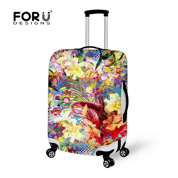 FORUDESIGNS/3D защитный чехол для багажа с цветочным рисунком для 18-30 дюймов, чехол для багажника, чехол на колесиках, эластичный чехол для путешествий, чехлы на молнии - Цвет: C4351