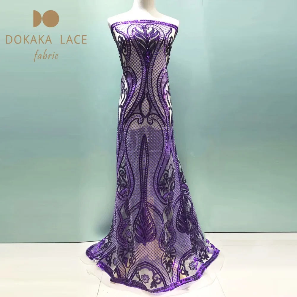 African Nigerian Sequins Net Lace Fabric For Women Dresses Sewing 2019 High Quality Sequined Embroidered Guipure Mesh Laces | Дом и сад