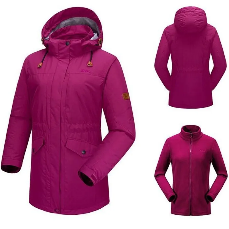 

Hot Sale Winter Men Women Fleece Windbreaker 2 in 1 Thermal Lovers Jacket Outdoor Camping Hiking Climbing Ski Sportswear Coat