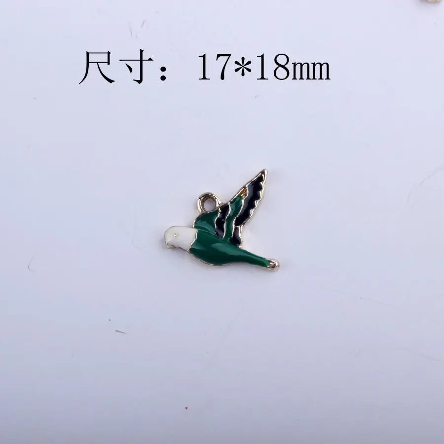 10 шт. 17*18 мм DIY эмаль голубь мира подвески для браслета Мода металлическая птица голубь серьги с подвесками Ожерелье Изготовление ювелирных изделий - Окраска металла: Green