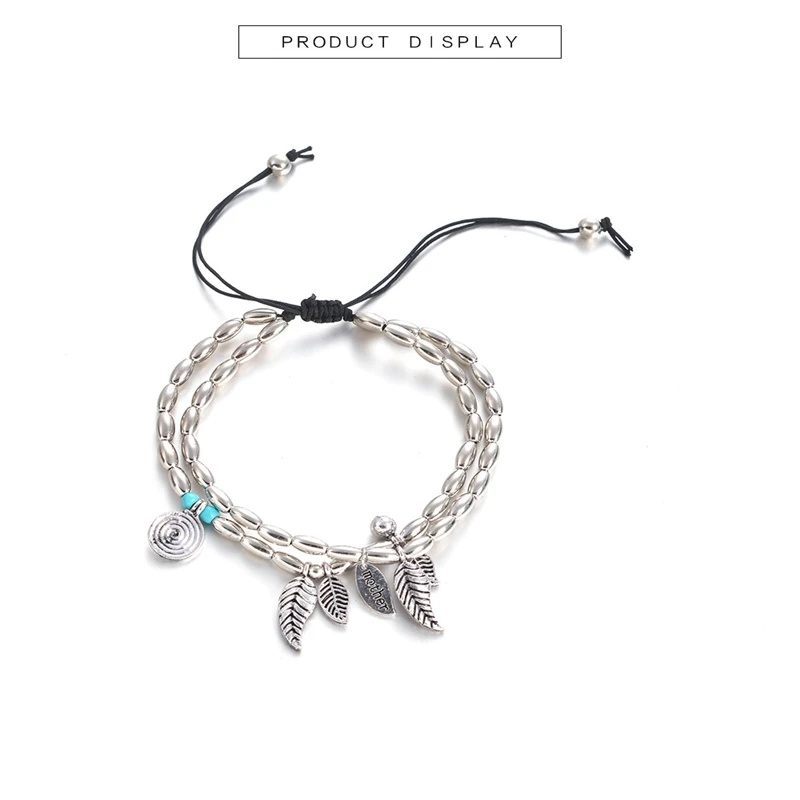 1pcs Retro style leaf Rune Yoga pendant foot chain sand beach ring | Ювелирные наборы и прочее