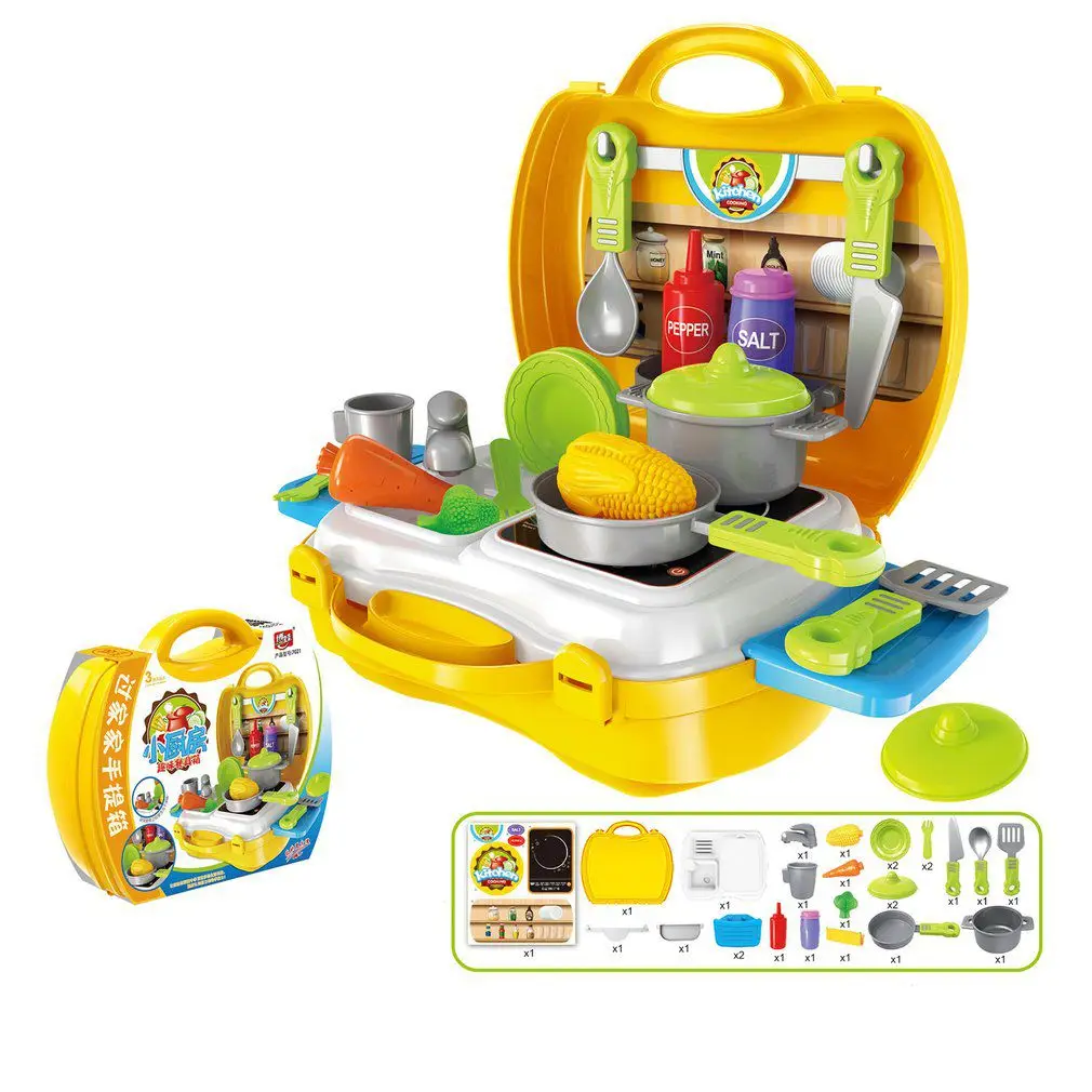 Kitchen Toy Set 11 типов детей ролевые игры игрушки Моделирование кухня кухонные столовые приборы кассовый аппарат чемодан медицинский доктор пластиковые игрушки набор - Цвет: Kitchen Toy Set