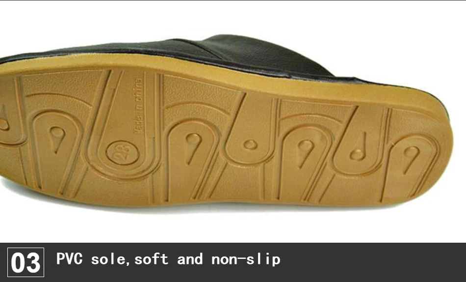 Genuine Cow Leather slippers couple indoor non-slip men and women home fashion casual single shoes PVC soft soles spring autumn