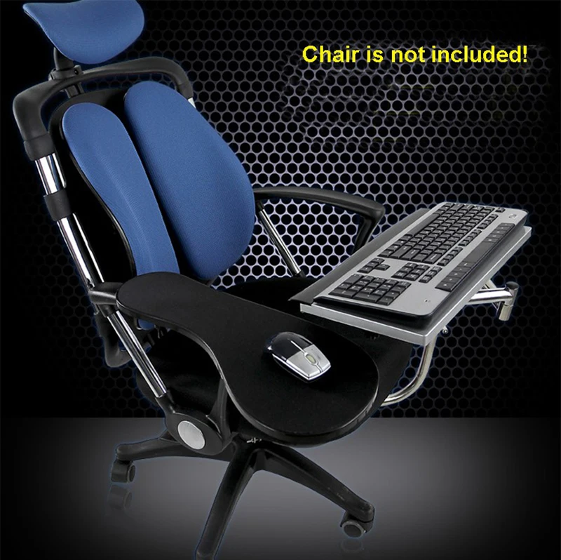 Multifunctional Full Motion Chair Clamping Keyboard/Laptop Desk Holder+Chair Arm Clamping Mouse Pad OK010 enlarge