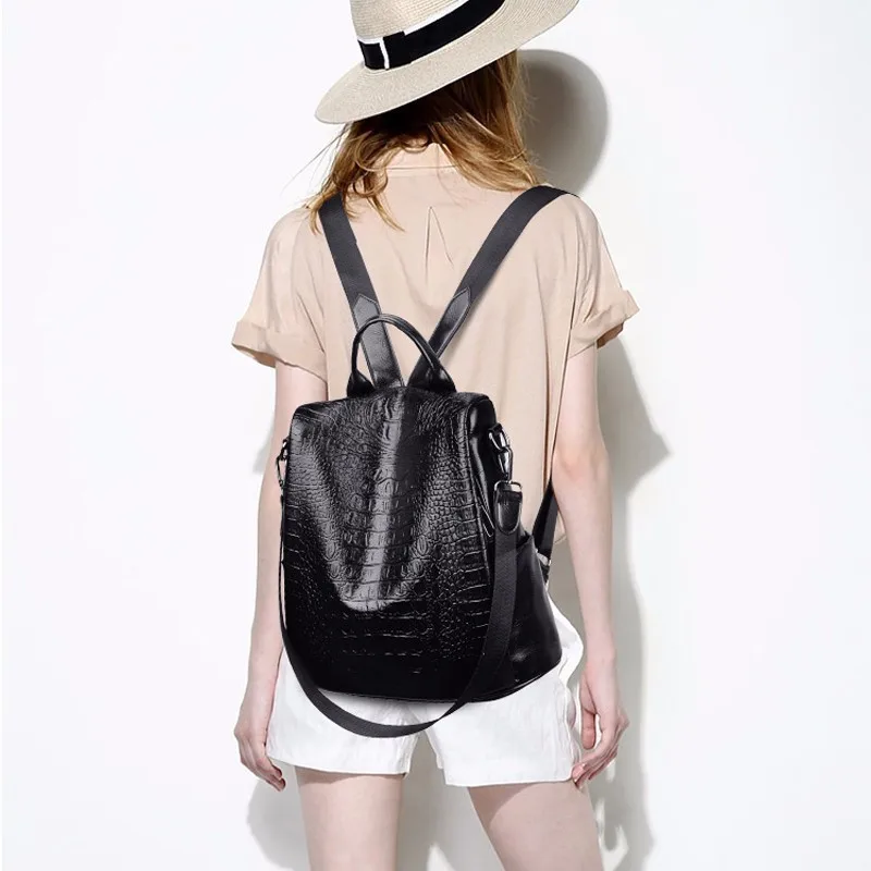 2019 женские рюкзаки из кожи аллигатора для девочек женский рюкзак