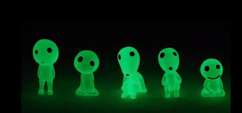 Партия из 5 студийных GHIBLI Miyazaki Hayao Принцесса Мононоке Лесной дух Elf Kodama светящиеся