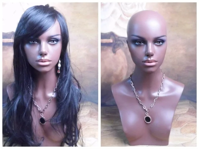 Манекен головы афро американского манекена из Реалистичного стекловолокна