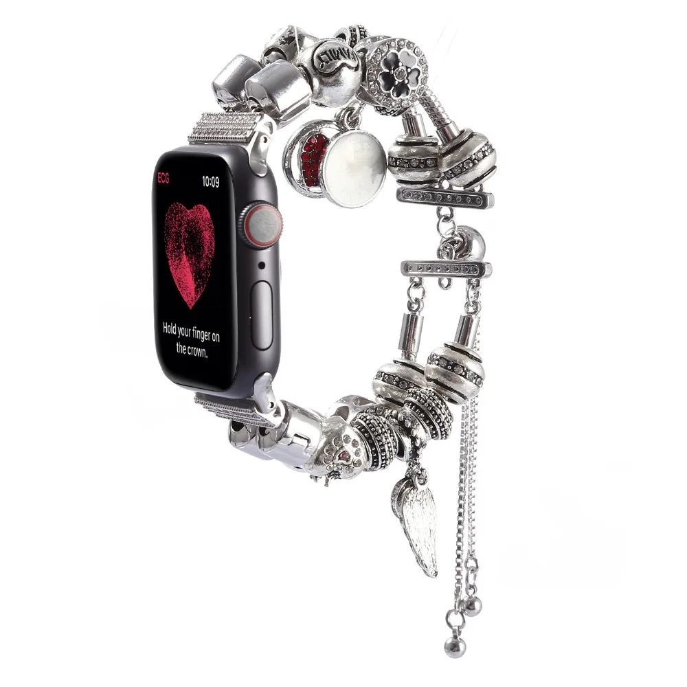 Роскошный ювелирный декоративный ремешок для apple watch, браслет с агатом и драгоценным камнем для iWatch 38 мм 42 мм 40 мм 44 мм Серия 1 2 3 4