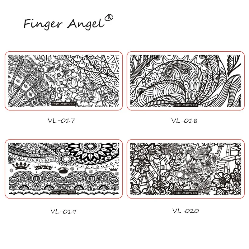 Finger Angel 1 шт. пластины для штамповки ногтей 6*12 см штамп изображения пластины прекрасная Корона бабочки узоры ногти маникюрный шаблон инструмент