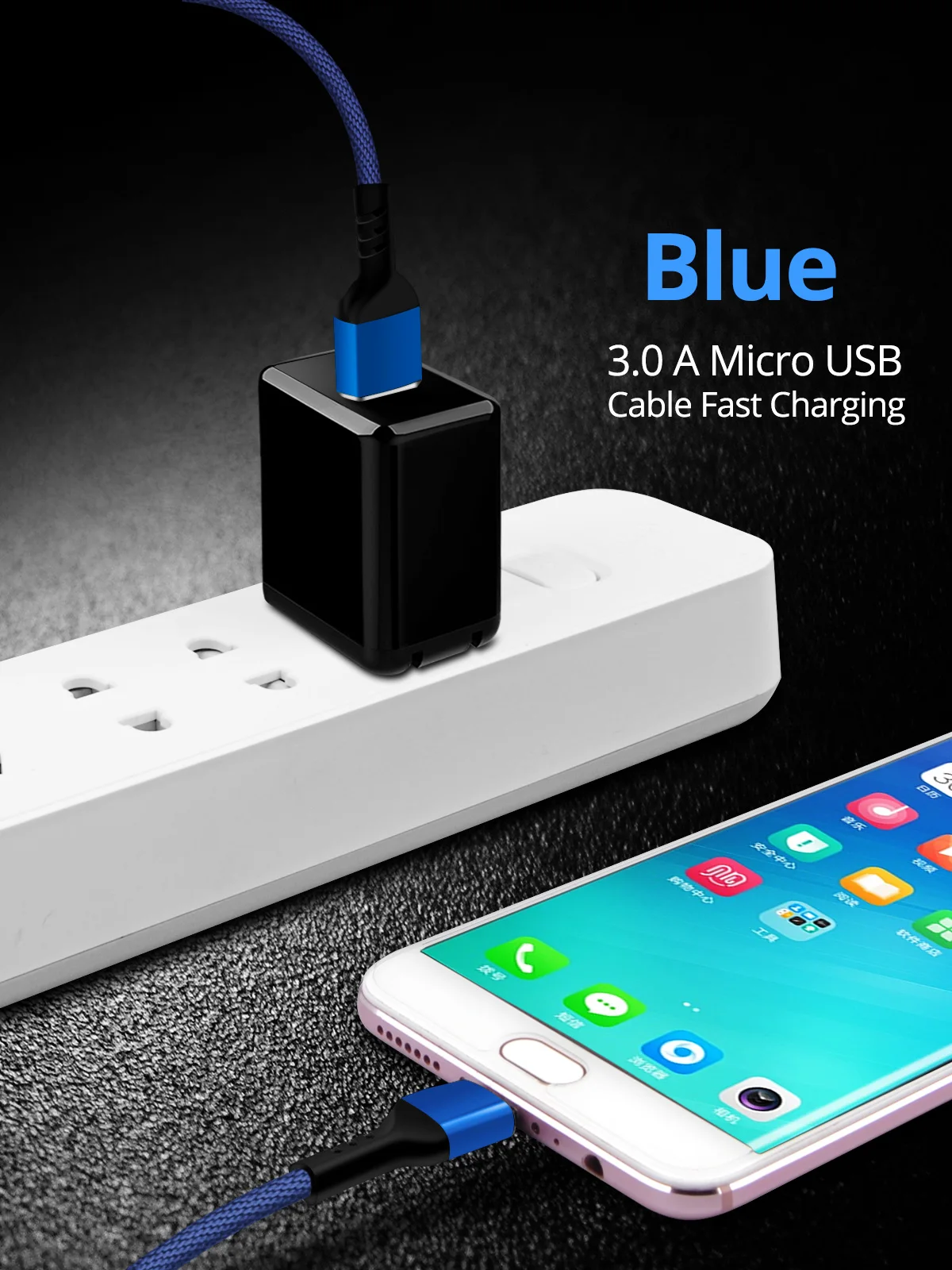 Ankndo Micro USB кабель для быстрой зарядки 3A Android мобильный телефон шнур 1 м 2 м Microusb зарядный кабель прочный тканевый плетеный провод