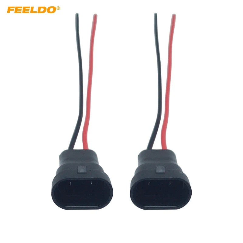 

FEELDO 2PC Auto 9005/HB3 9006/HB4 H10 Male Connector Wiring Harness Plug Adapter For Headlight Fog Light Lamp Cable #HQ5971