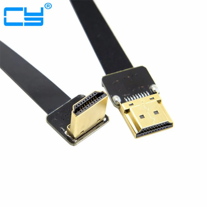 Плоский кабель 0 1 м-1 м FPV HDMI Type A папа-вниз Угловой 90 градусов HDTV FPC для