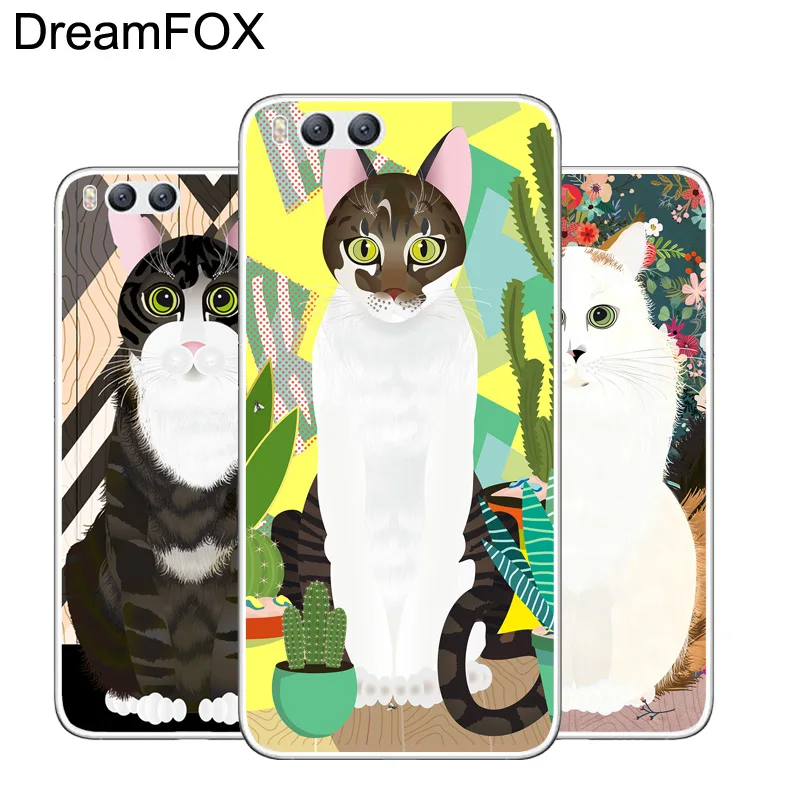 DREAMFOX M323 модные Cat арт силиконовый чехол-накладка из мягкого ТПУ чехол крышка для