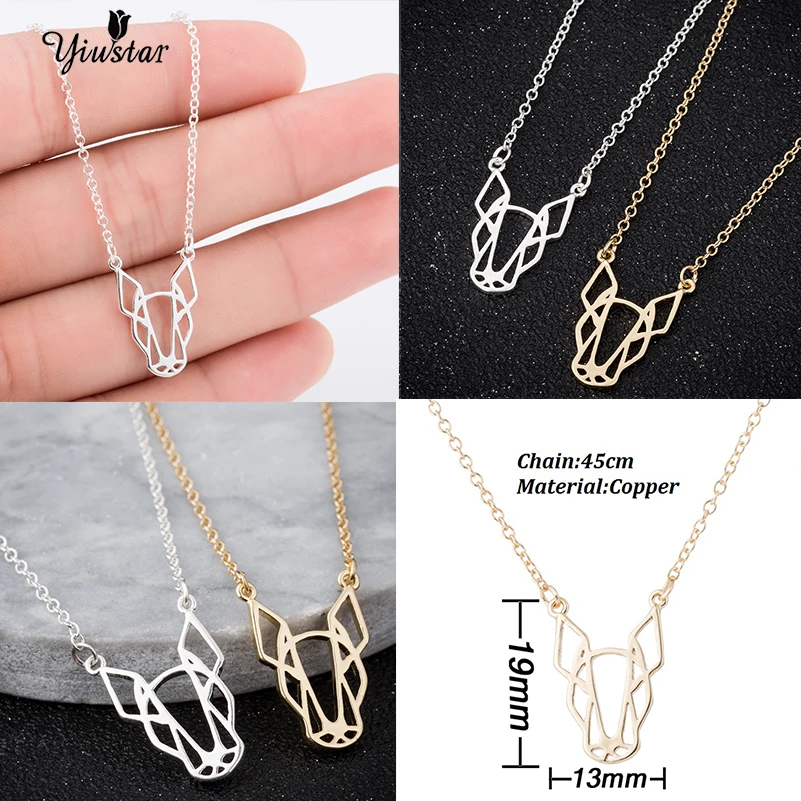 Ожерелье Yiustar с подвеской в виде собаки Бультерьера позолоченное ювелирное