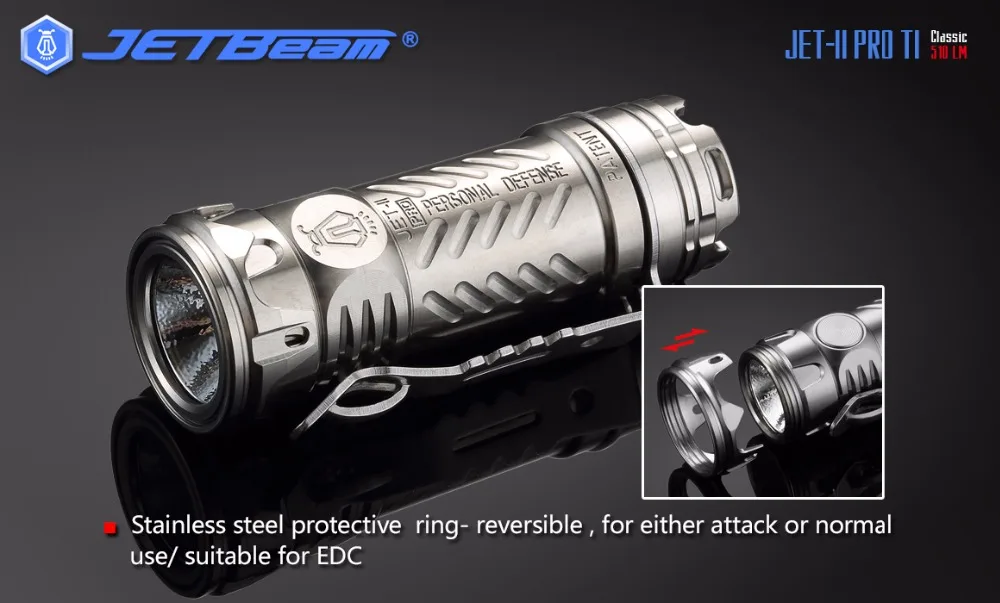 1 шт. JETBeam II PRO TI 510LM 4 режима тактический фонарь светодиодный светильник мини-вспышка светильник