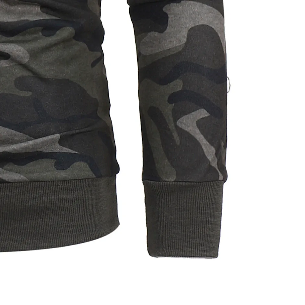 

Hot Sale Fashion Men Camouflage Coat Long Sleeves Autumn Winter Solid Casual Hooded Sweatshirt Jacket Top Coat WS&&E