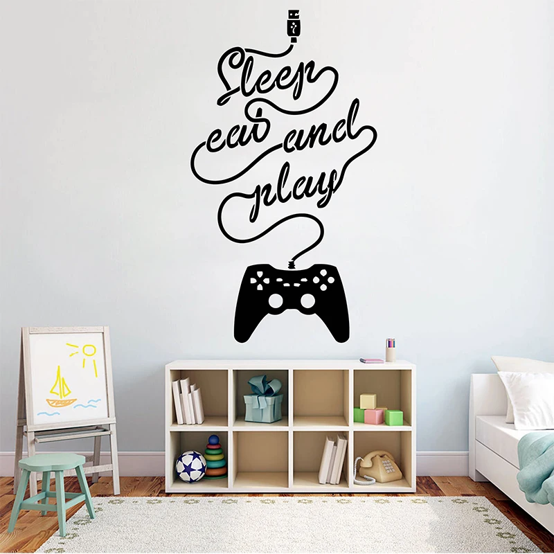 Геймер Xbox Наклейка на стену Eat Sleep игровой контроллер видео игра настенные