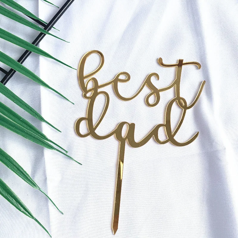 

Best Dad Ever Cake Topper Flags Cake Top for Dad Fathers Day Cake Decoration Cupcake Toppers