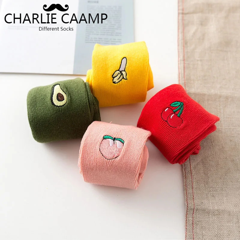 Женские хлопковые носки с фруктовым принтом CHARLIE CAAMP новые всесезонные Модные