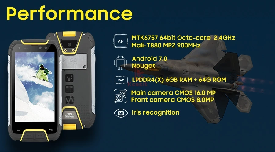 Оригинальный M10 прочный водонепроницаемый телефон с IP68 MTK6757 Octa Core 4 ГБ Оперативная