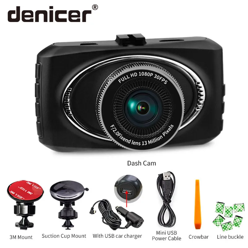 Denicer Автомобильный видеорегистратор 1920x1080P Разрешение Novatek 96658 Dashcam 170 градусов широкоугольный Автомобильный видеорегистратор регистратор DVR - Название цвета: standard