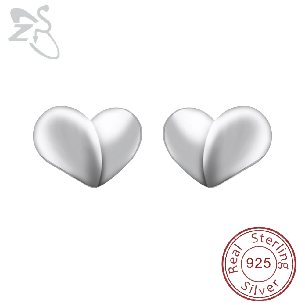 Серьги гвоздики ZS с полным сердцем женская бижутерия драгоценными камнями