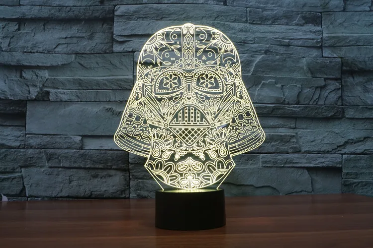 Star Wars 3D визуальный ночь светодиодная настольная черный воин выключатель лампы luminaria-де-меса de лампе таблице usb чрезвычайных lampara Lampen