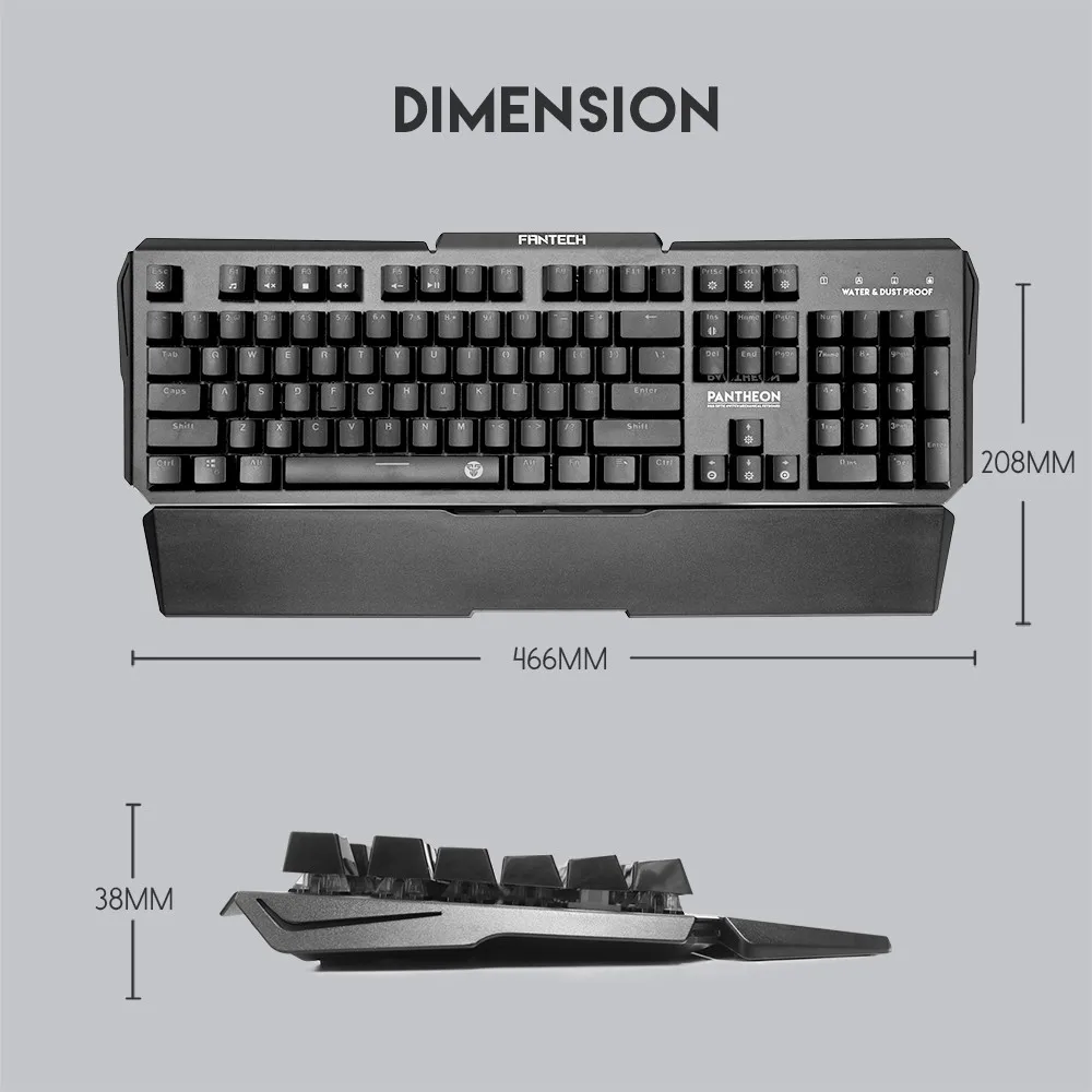 VOBERRY fantech MK882 Профессиональный RGB USB Цвет Подсветка игры Водонепроницаемый механическая клавиатура чувствовать себя