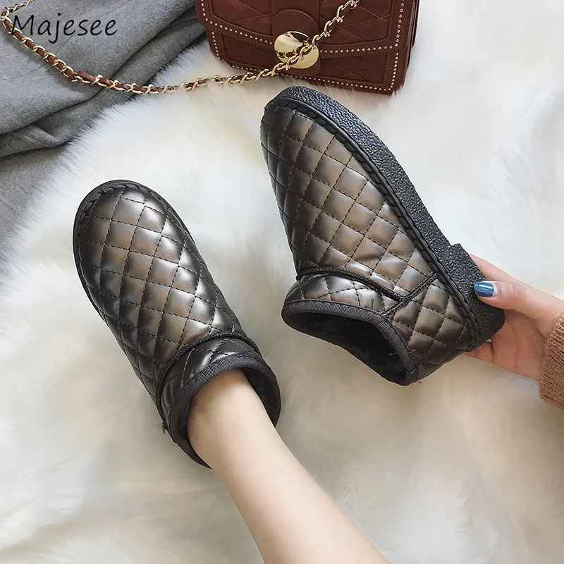 Boots Women Trendy Winter Plus Velvet Warm Snow Korean Style Thick Bottom Shoes Womens Non-slip Elegant Leisure Classic Ladies | Обувь