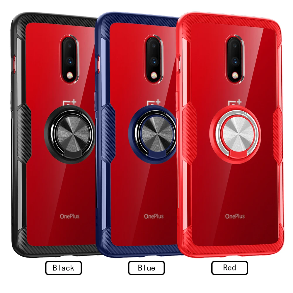 Для Oneplus 7 Чехол HD прозрачный магнитный автомобильный держатель чехол для Oneplus 6T 7 полное защитное кольцо задняя крышка One plus 6T capa