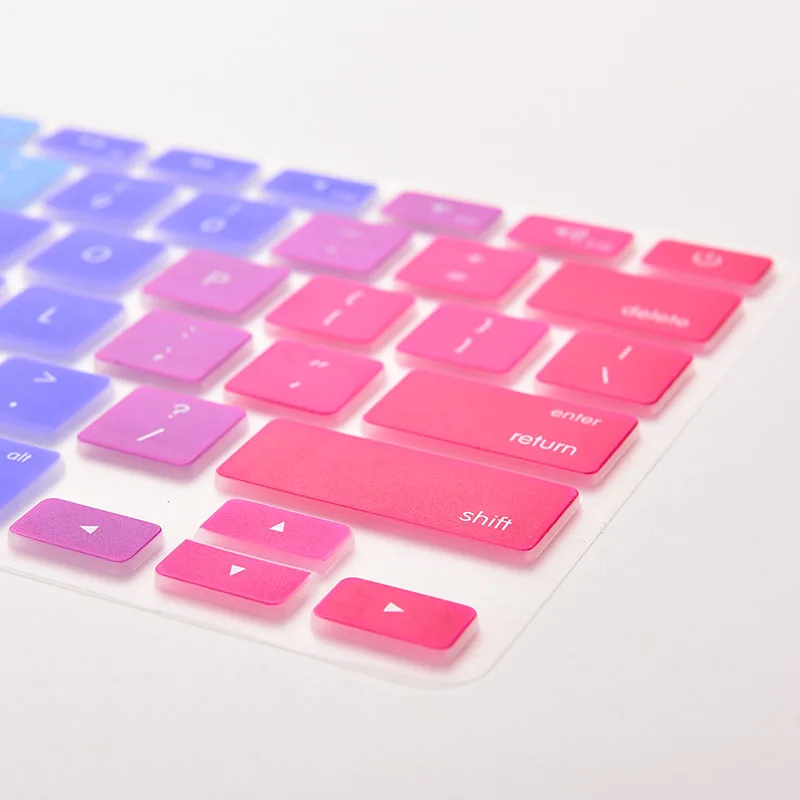 Силиконовая Радужная накладка на клавиатуру наклейки для клавиатуры Apple Macbook 13 15