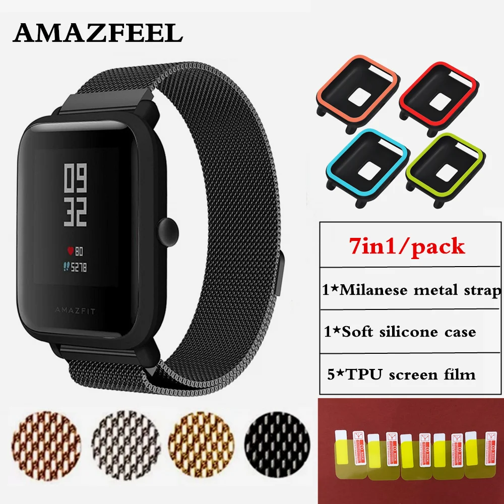 20 мм браслет для Amazfit Bip металлический ремешок из нержавеющей стали Xiaomi Huami Lite Youth