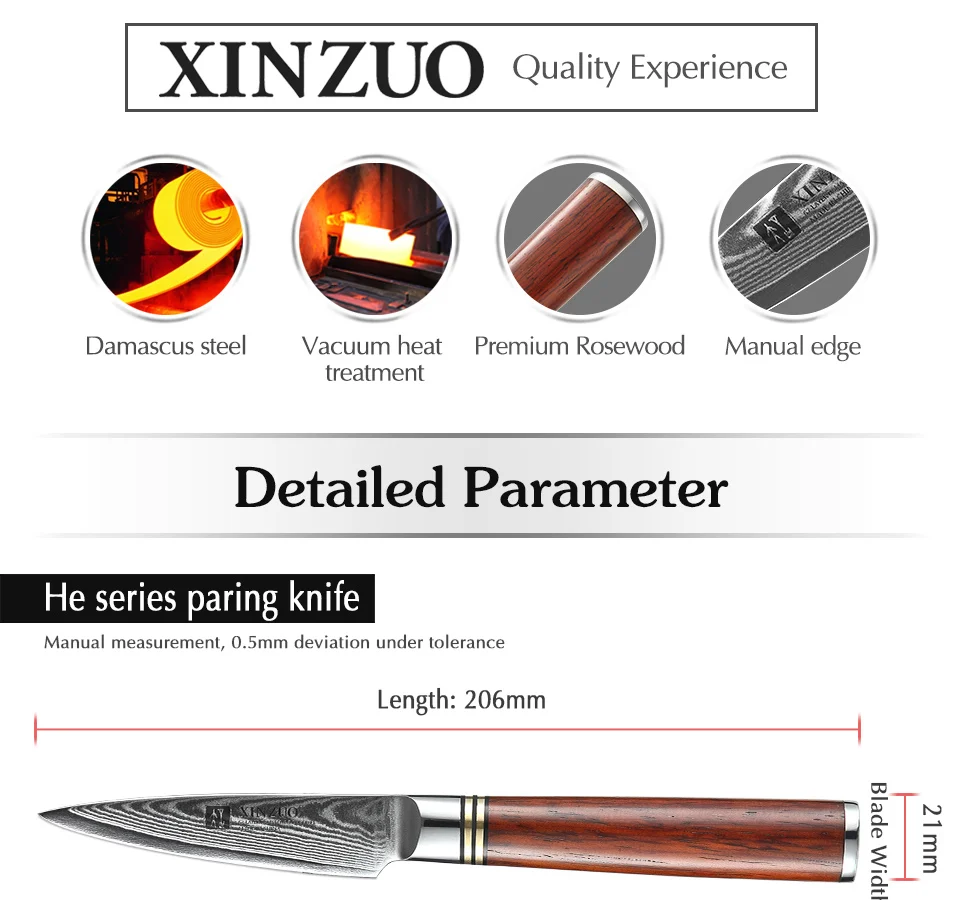XINZUO 3,5 дюймов нож для пилинга японский VG10 Дамасская нержавеющая сталь Newarrive кухонные ножи для очистки фруктов с ручкой из палисандра
