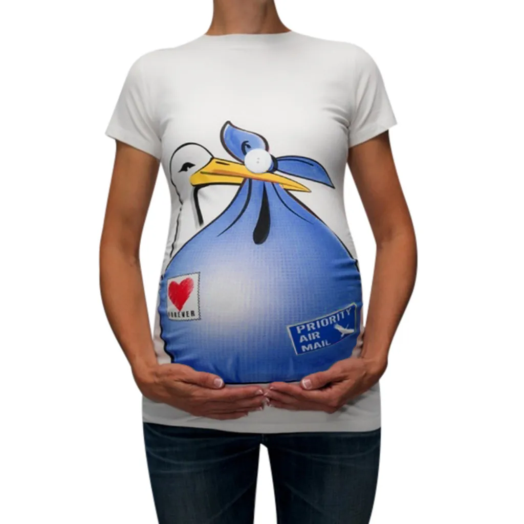 Женская одежда для беременных, ropa de mujer, для кормящих матерей, Милый Забавный принт, короткий рукав, Повседневная футболка, топы для беременных