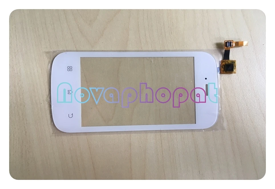

Сенсорный экран Novaphopat для FLY IQ256, Белый сенсорный экран с дигитайзером и стеклянной линзой, сменная сенсорная панель без переднего отверстия...