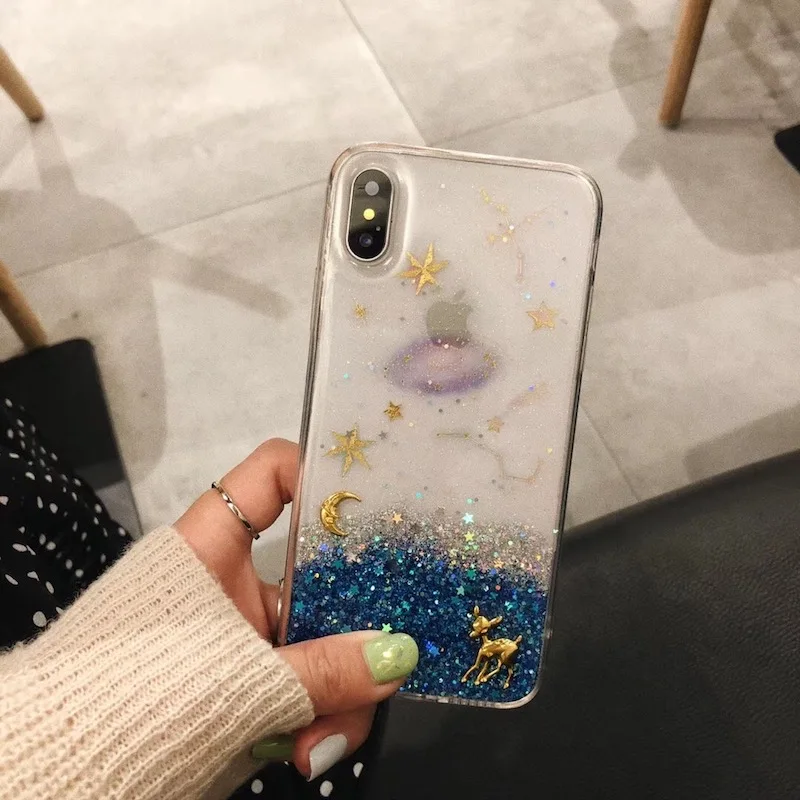 Роскошный мягкий чехол для iphone 6 6s 7 8 plus X в Корейском стиле с милым блестящим