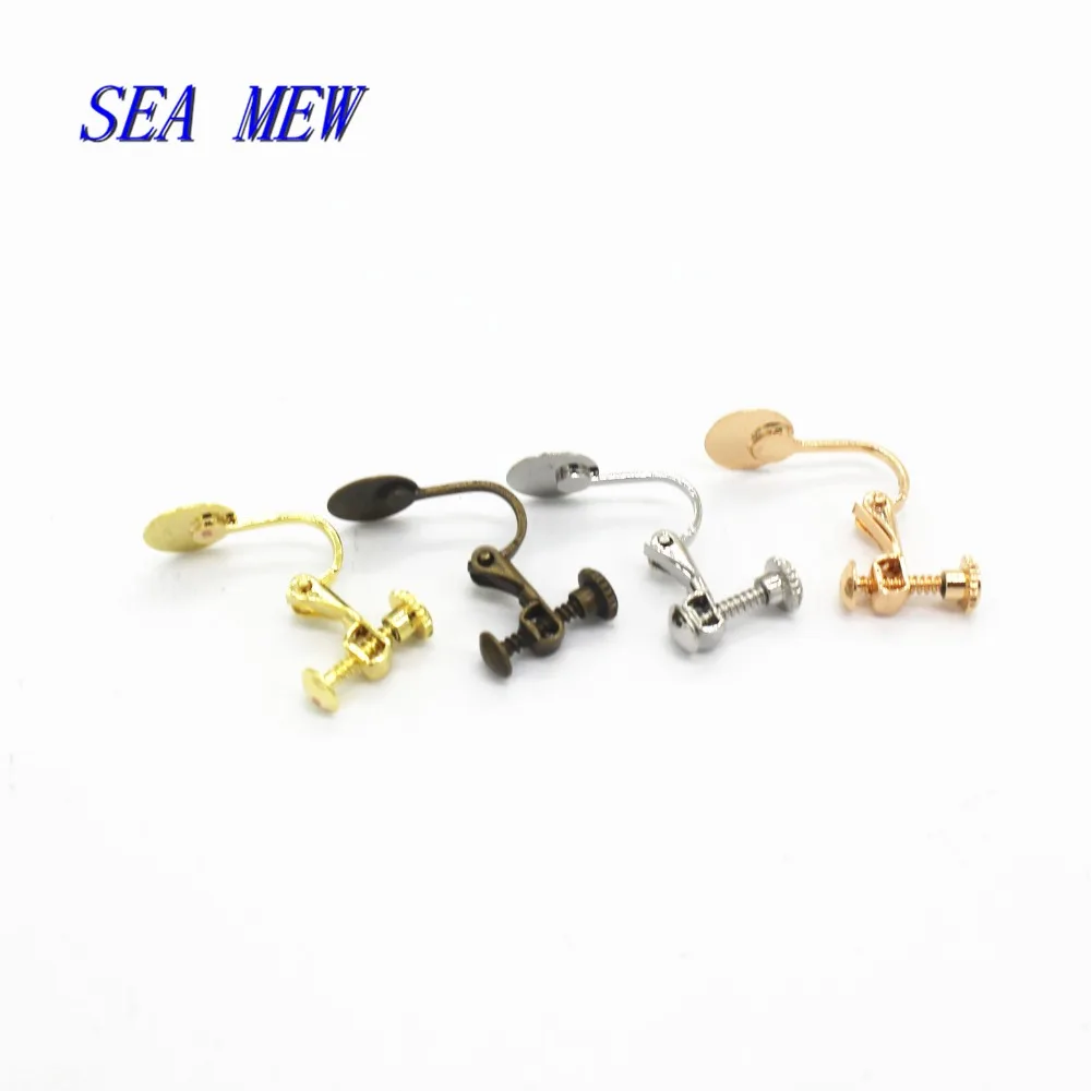 Серьги клипсы с плоским основанием 14 х17 мм 20 шт. 5 цветов|base setting|base earringsear clip base |