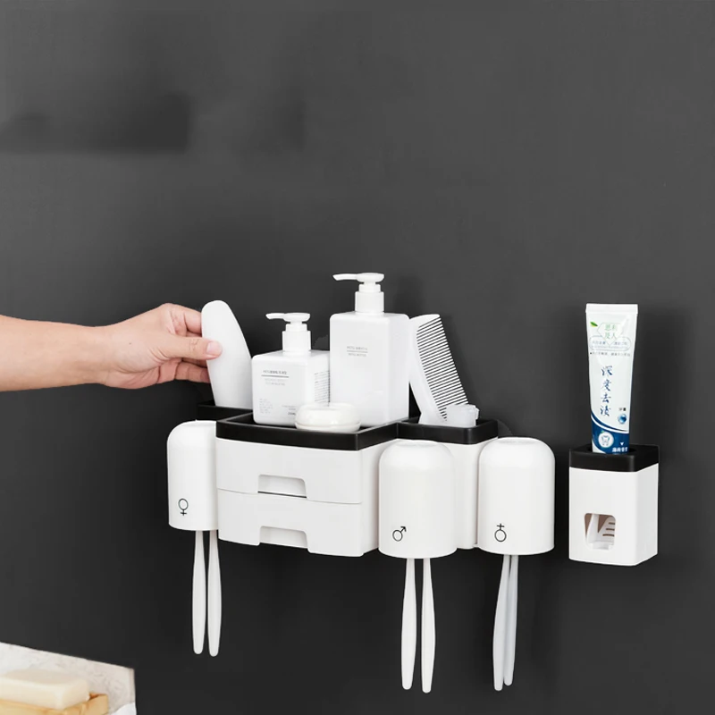 Home toothbrush holder toothpaste squeezer dispenser bathroom accessories sets storage box case household items | Дом и сад
