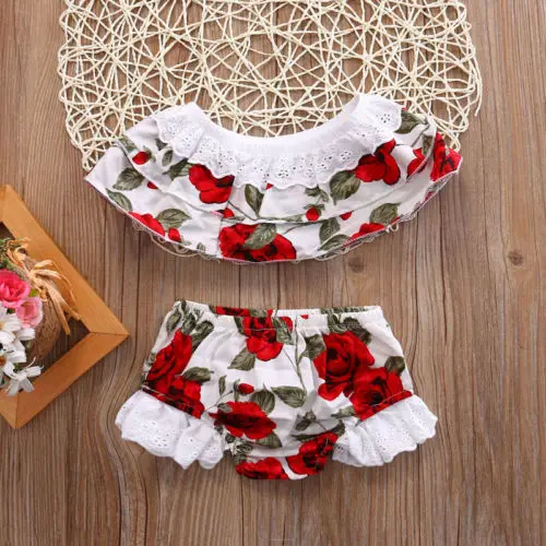 Летняя одежда для новорожденных детей девочек хлопковая повседневная с