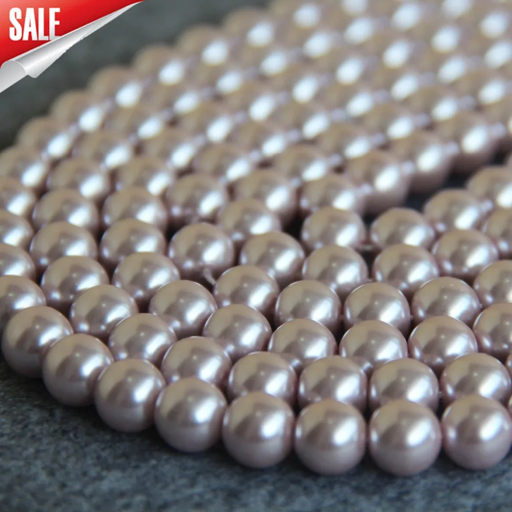 Новинка для ожерелья и браслета 10 мм светло розовая раковина жемчужина бисер