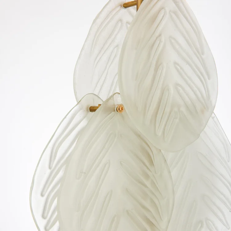 Американская простая Хрустальная настольная лампа с листьями для гостиной