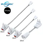 Гибкий удлинитель E27, адаптер для светодиодсветильник лампы, настенная розетка, держатель цоколя лампы, винтовое Гнездо E27