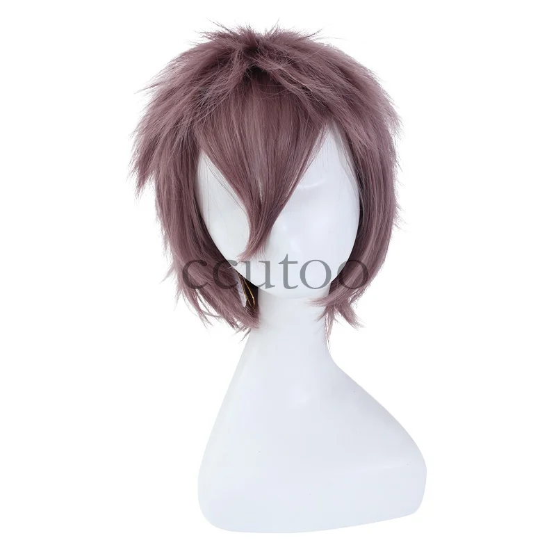 Ccutoo 30 см/1" Vocaloid Kaito темно-синего цвета с короткими аксессуар для волос пушистой цветок синтетический парик для студенческой вечеринки теплостойкое волокно