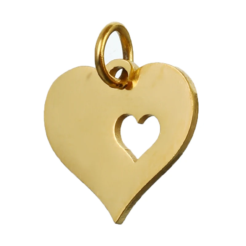 5 шт./компл. подвески в виде сердца из нержавеющей стали ожерелье браслет DIY