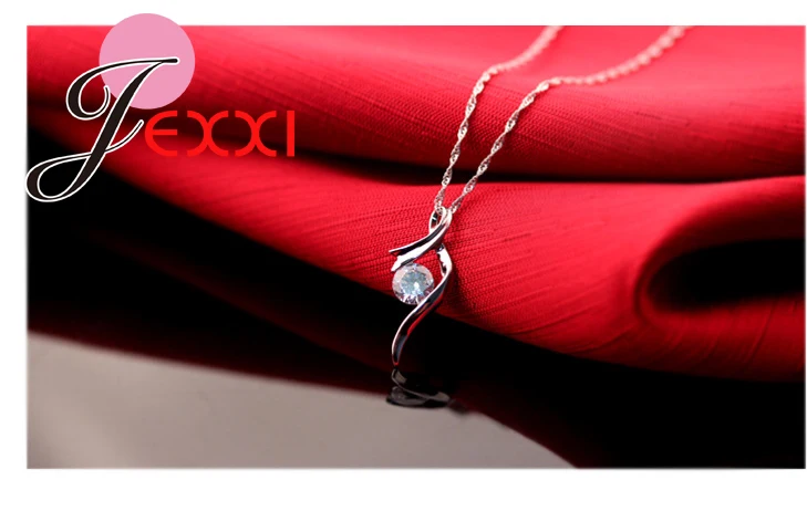 

Big Discount Charm Vintage Zircon 925 Sterling Silver Necklaces & Pendants Jewelry Ribbon Shape for Women Wedding Jewelry
