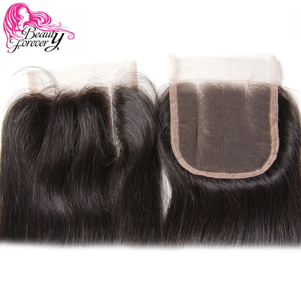 Beauty Forever кружевные малазийские прямые волосы 4*4 три части Remy человеческие
