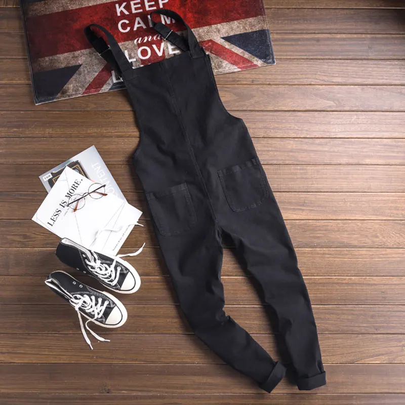 Мужские черные джинсовые комбинезоны облегающие джинсы рабочая одежда