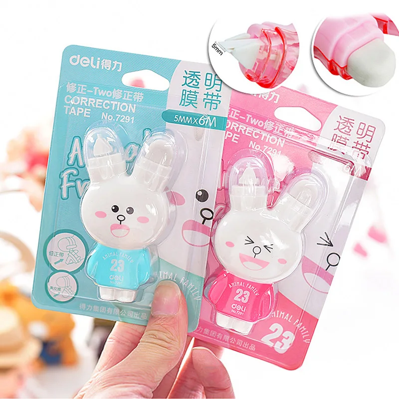 Kawaii Милая мультяшная коррекция лента кролик креативная с двойными ластами
